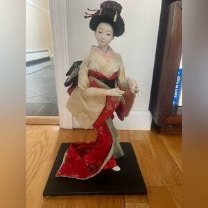 Artistic Geisha Doll in Japanese Kimono